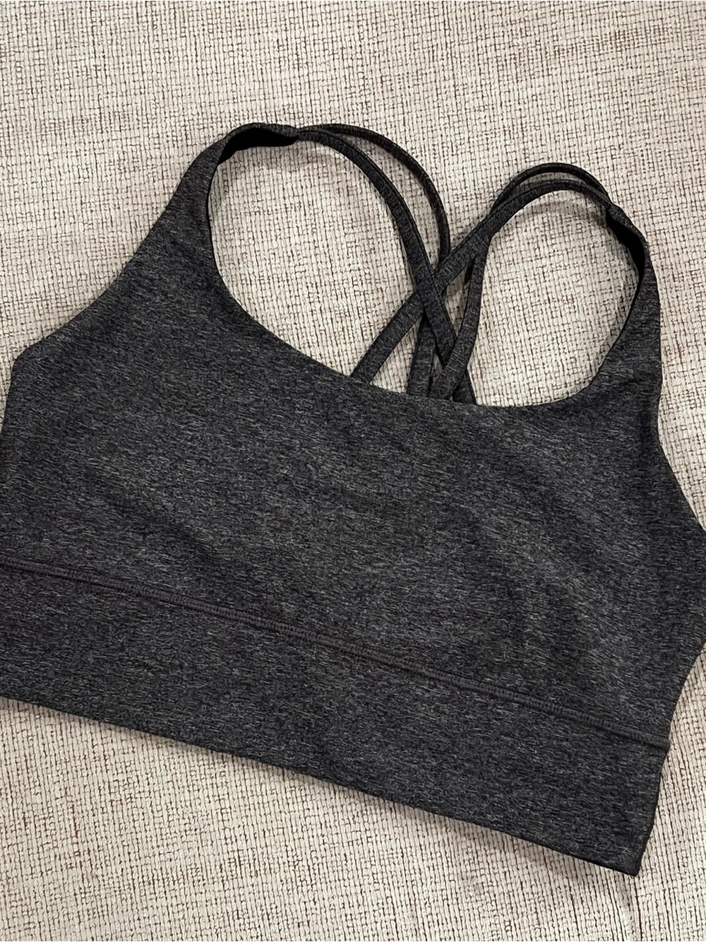 Lululemon Heathered Black Energy Sports Bra Women’s Med B